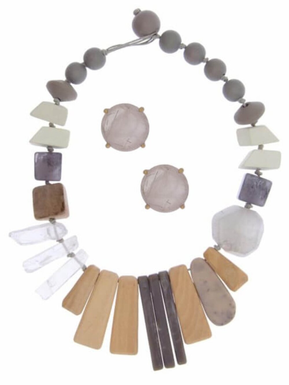 Joan Statement Necklace & Natural Stone Earring Set Gemstone